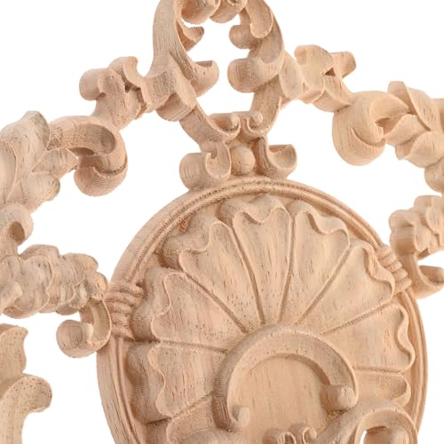 1Pc Center Wood Appliques Onlays Wooden Carved Decals Carvings - color: 1Pc