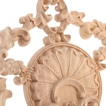 1Pc Center Wood Appliques Onlays Wooden Carved Decals Carvings - color: 1Pc