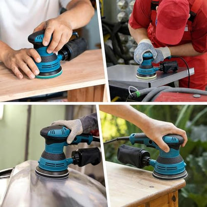 5 Inch 8 Hole Hook and Loop Interface Pads and Sanding Discs - color: 4PC Pads & 30PC Sanding Discs