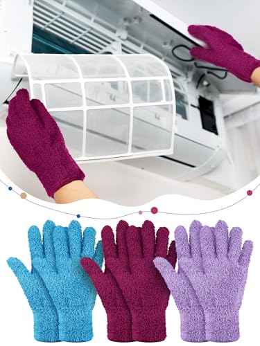 Patelai 3 Pairs Microfiber Dusting Gloves for Plants Leaf, Small - color: Black, Brown, Dark Brown, size: Small