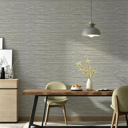 Grasscloth Peel and Stick Wallpaper Faux Linen 17.3in x 393.7in - color: Gray Green, size: 17.3inch × 393.7inch
