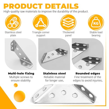 20 Pcs Furniture Corner Connector Heavy Duty Triangular Support