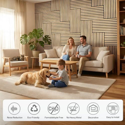 PIWA Acoustic Wood Slat Wall Panels, 10 Pack 23.6"x11.8" Oak - color: Oak, size: 24x12" 10pcs