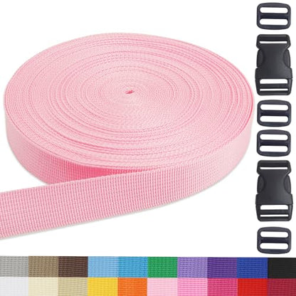 Pink 1 inch Webbing Strap Kit for DIY Crafts-Backpacks-20yds - color: Pink