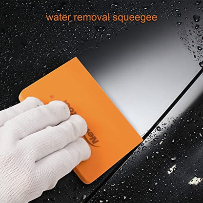 NEWISHTOOL Soft Silicone Small Squeegee for Vinyl, 2 PCS Rubber PPF Tool - color: Orange