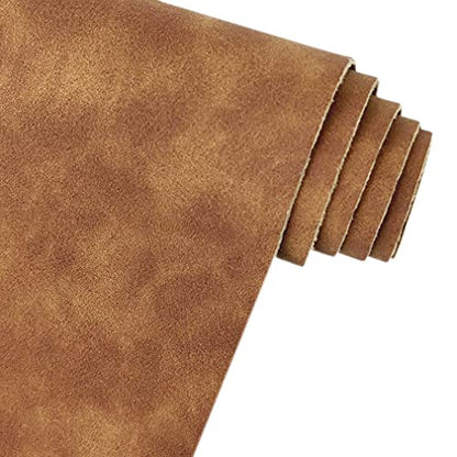 Brown Soft Faux Suede Fabric 30x135cm Synthetic Faux Leather Frosted Leatherette for Home Chair Furniture DIY Accessories - color: Brown