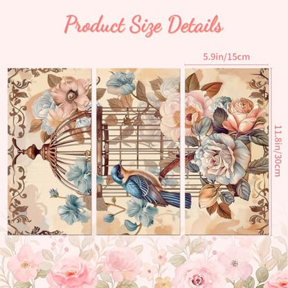Peacoblue Vintage Birdcage Rub On Transfers for Furniture Craft 6"x12" - style: Vintage Birdcage