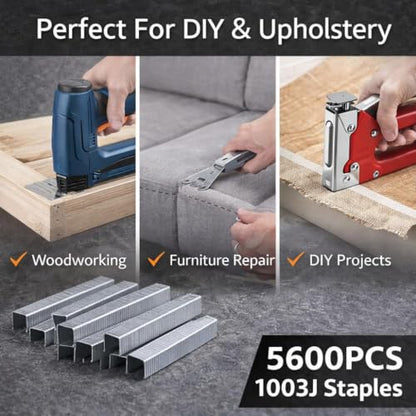 5600PCS 1003J U-Shaped Staples, 20 Gauge 1/8" Galvanized Fasteners