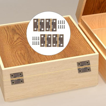 Small Hinges for Wooden Box, 4 Pcs Quality Brass Folding Jewelry Box Hinges - color: Antique Bronze