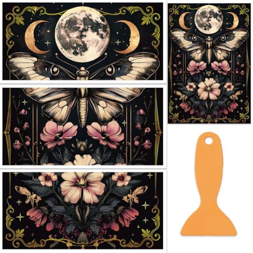 OLYCRAFT 3Pcs/Set Butterfly Earth Rub on Transfers for Furniture and Crafts 12x6 Inch Border Furniture Decals Decor Flower Transfer Stickers with 1pc Scraper for Scrapbook Window DIY Home Decor - style: Butterfly