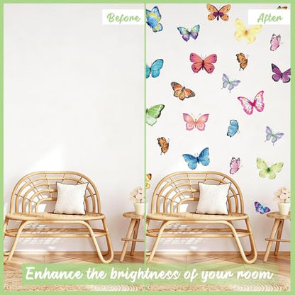Butterfly Wall Decals, 8 Sheets 76 Pcs - color: Butterfly