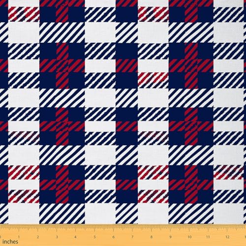 Feelyou Check Plaid Upholstery Fabric Soft 10 Yards - color: Multi 20, size: 10 Yards