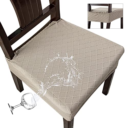 Genina Waterproof Chair Covers for Dining Room,Set of 4,Taupe - color: Taupe, size: 4PCS