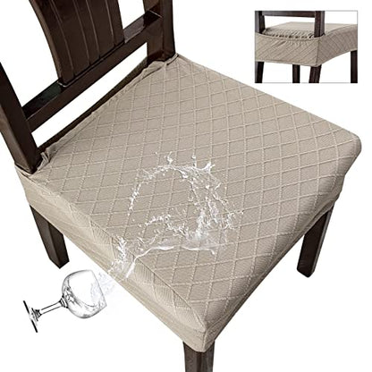 Genina Waterproof Chair Covers for Dining Room,Set of 4,Taupe - color: Taupe, size: 4PCS