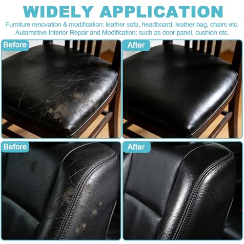 Brown Faux Leather Fabric 79"×55" Smooth Grain Upholstery Vinyl - color: Brown Smooth Grain, size: 79"x55" (200cm x 140cm)
