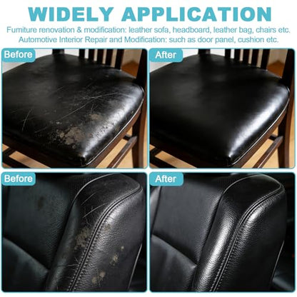 Brown Faux Leather Fabric 79"×55" Smooth Grain Upholstery Vinyl - color: Brown Smooth Grain, size: 79"x55" (200cm x 140cm)