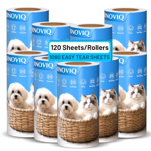 Lint Roller Refills - 1080 Sheets Total, Extra Sticky Adhesive Replacement Rolls for Pet Hair Removal on Clothes, Couch, Furniture & Carpet, 3.9-inch Rolls with 120 Sheets Each, (No Handle Included) - size: 9 Refills + 1080 Sheets