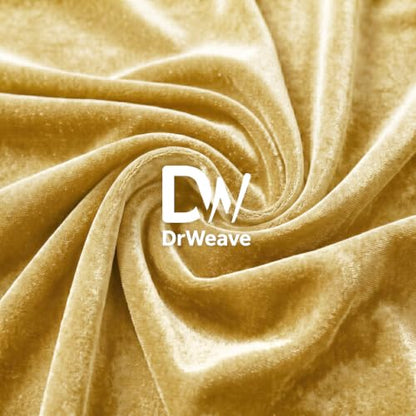 Stretch Velvet Fabric by the Yard Deep Gold 60 Inch Wide 1 Yard - color: Deep Gold, size: 1 Yard
