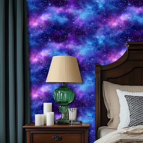 HOMETITUTE Galaxy Space Peel and Stick Vinyl Wallpaper 118.1 x 17.7 Inch - color: Galaxy