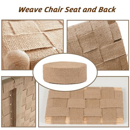 20 Yards 2" Jute Webbing for Chair Seat, Upholstery Webbing for Chairs, Natural Burlap Fabric for Craft Projects - size: 2 Inch/20 Yards