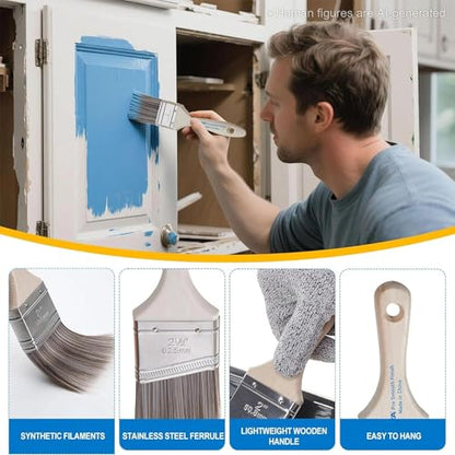 KATA 36PC Painters Pyramid Stands with 3 Paint Brushes for Cabinet Doors - color: Painter's Pyramids+3 Brushes Blue