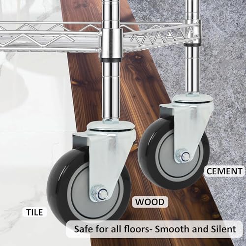 Finnhomy Swivel Caster Wheels 4 Inch Threaded Stem Casters Set of 4 Heavy Duty 3/8"-16 x 1 Anti-wear Polyurethane Industrial Castor Wheels for Cart/Furniture Load Bearing 2200 Lb Smooth Caster Black - style: 4 Inch