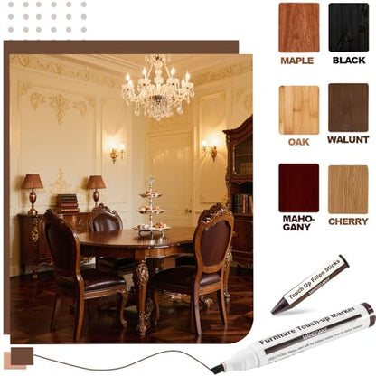 Furniture Repair Kit Wood Markers - 13 Markers & Wax Sticks with Sharpener - color: 6 Colors