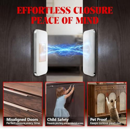 Magnetic Door Catch, Adhesive Cabinet Magnets for Closure, 4 Pack - color: 4
