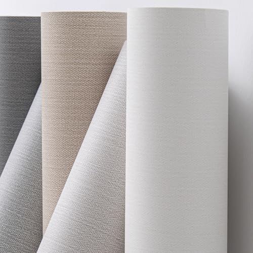 Haimin Fabric Wallpaper 24" x 393" Peel and Stick Textured Contact Paper - color: Off-White