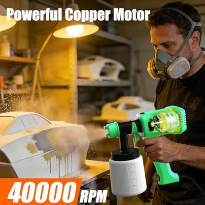 Paint Spray Gun 400W, 900ML Electric Sprayer with 10FT Cord & 4 Nozzles