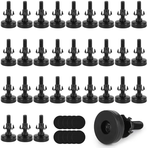 40 Pcs Adjustable Leveling Feet with T-Nut Kit, 3/8”-16 Thread Furniture Levelers - size: 40 Pcs