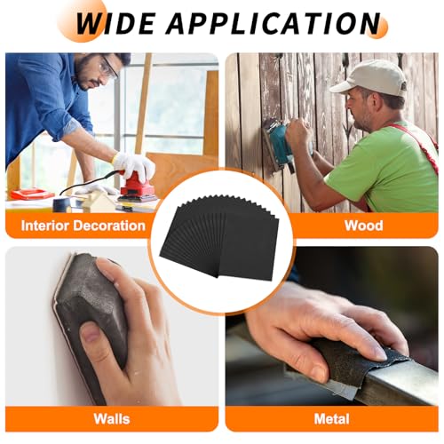 20Pcs 80 Grit Sandpaper 9 x 11 Inch Sand Paper Alumina Black - size: 9 x 11 Inch(80 Grit)