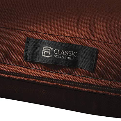 Classic Accessories Ravenna Water-Resistant Patio Chair Seat Cushion, 18 x 18 x 2 Inch, Spice, Patio Furniture Cushions - color: Spice, size: 18"W x 18"D x 2"Thick