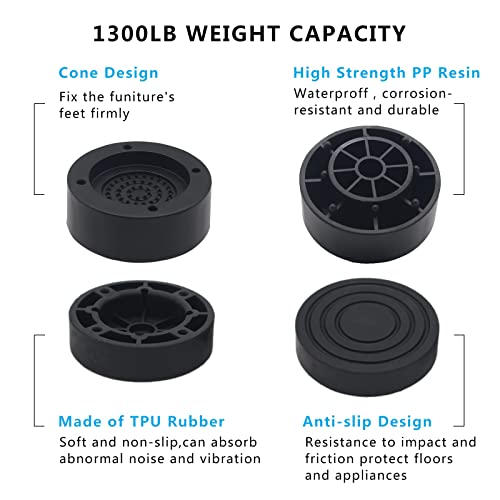 Furniture Risers Black Bed Risers 2 inch (Set of 6), Heavy Duty - color: Black-6 Pack, size: two layers (2.3 inch)