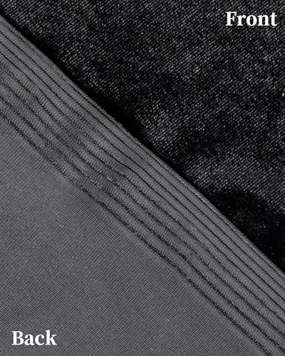 HOTGODEN Black Stretch Velvet Fabric by The Yard: 63" Wide 2 Yards 95% Polyester 5% Spandex Velvet Fabric for DIY Sewing, Upholstery, Apparel, Costume, Craft - color: Black, size: 2 Yard