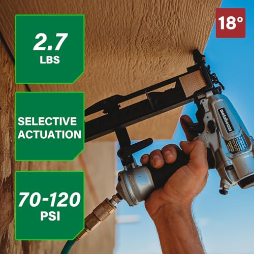 Metabo HPT 18 Gauge Finish Stapler, 1/4 Crown Staples Pneumatic, N3804A5