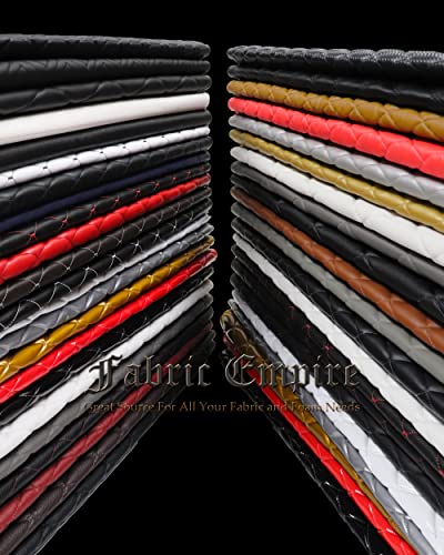 Vinyl Quilted Foam Fabric with 3/8" Foam Backing Upholstery / 52" Wide/Sold by The Yard/FABRIC EMPIRE (Black Grecca with HQ Black Thread, Greek Key) - color: Black, size: Greek Key