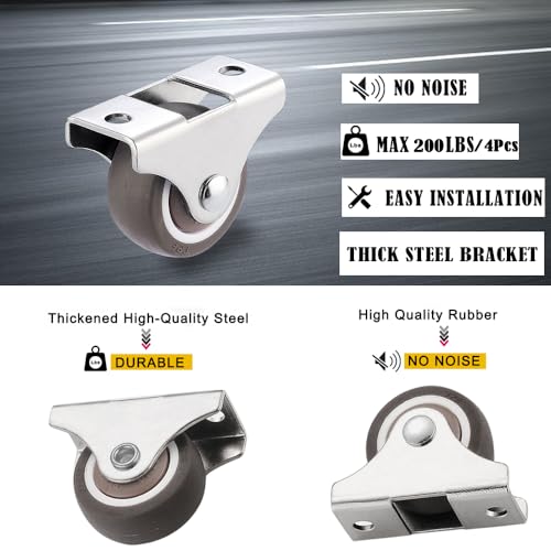 1.5" Small‑Size Fixed Caster Wheels, Low‑Profile Rigid Plate Casters,8‑Pack - style: 1.5 Inch Wheel