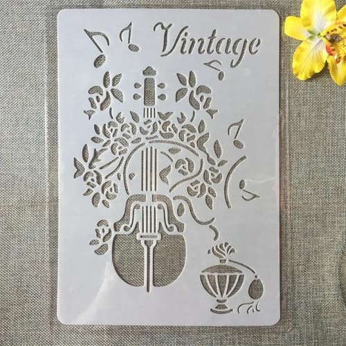 TIAMECH A4 Reusable Violin Stencil for Painting - style: Violin