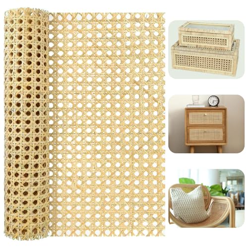 SIEAIGOO Rattan Webbing Rolls, 16x40 Inch, Light Color, Basket Weaving Supplies, Furniture Liner - color: Light Color16/40 Inch