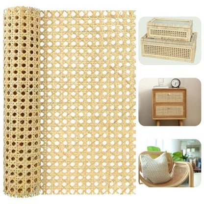 SIEAIGOO Rattan Webbing Rolls, 16x40 Inch, Light Color, Basket Weaving Supplies, Furniture Liner - color: Light Color16/40 Inch
