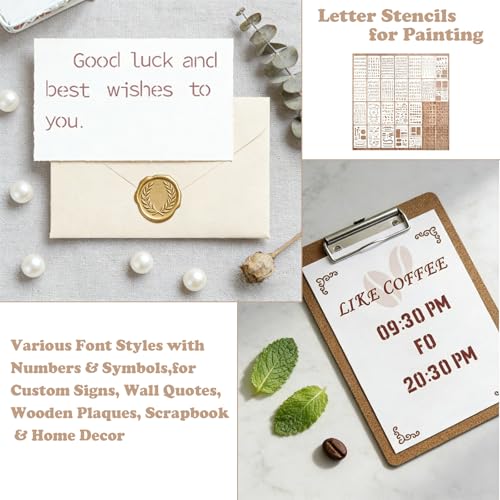 24 Pieces Letter Stencils for Painting,Reusable for Creative Projects. - color: 24PCS-C