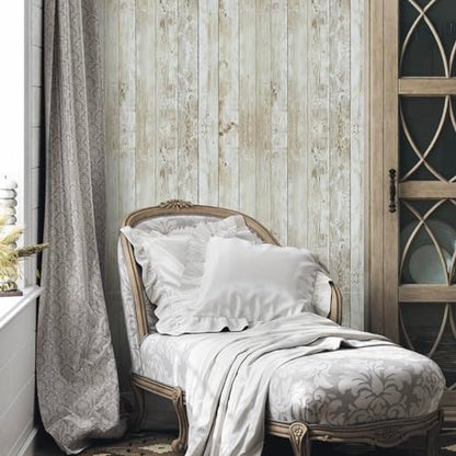 Shiplap Peel and Stick Wallpaper Contact Paper for Classroom 17.7"x 118" - color: Wood, size: 17.7" x 118"