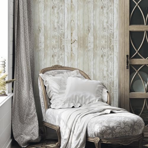 Shiplap Peel and Stick Wallpaper Contact Paper for Bulletin Board Classroom - color: Wood, size: 17.7" x 511"