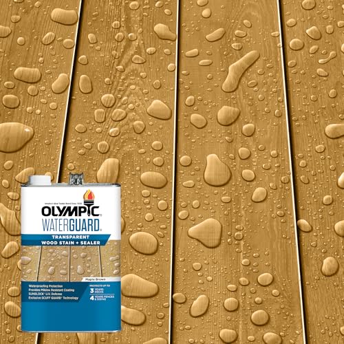 Olympic WaterGuard 1 gal Maple Brown Transparent Wood Stain & Sealer