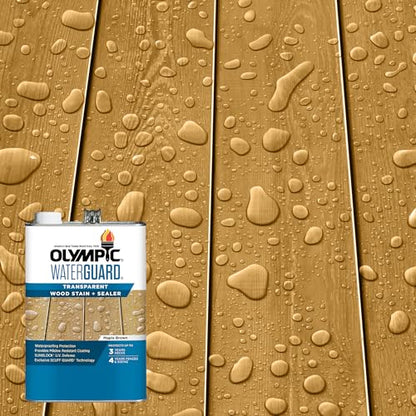Olympic WaterGuard 1 gal Maple Brown Transparent Wood Stain & Sealer