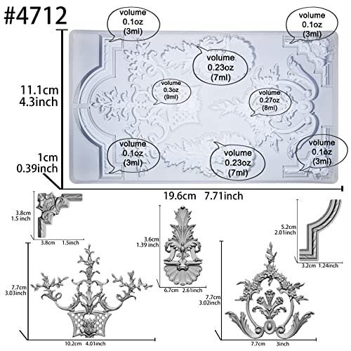 Art Mold for Polyclay Air Dry Clay Plaster, Medallion Frame - color: Medallion Frame