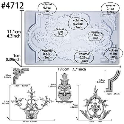 Art Mold for Polyclay Air Dry Clay Plaster, Medallion Frame - color: Medallion Frame