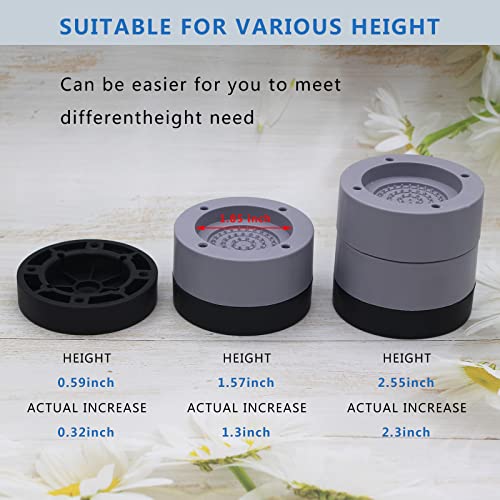 Furniture Risers 2 inch (Set of 4) Round Bed Risers Heavy Duty - color: Grey-4 Pack, size: two layers (2.3 inch)