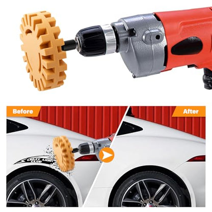 Gomake Eraser Wheel Decal Remover Tool Kit Rubber Eraser Wheel for Drill - size: 2 Pack Slotted
